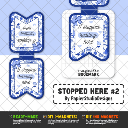 Stopped Here (Blue) | Magnetic Bookmark - Stickiply